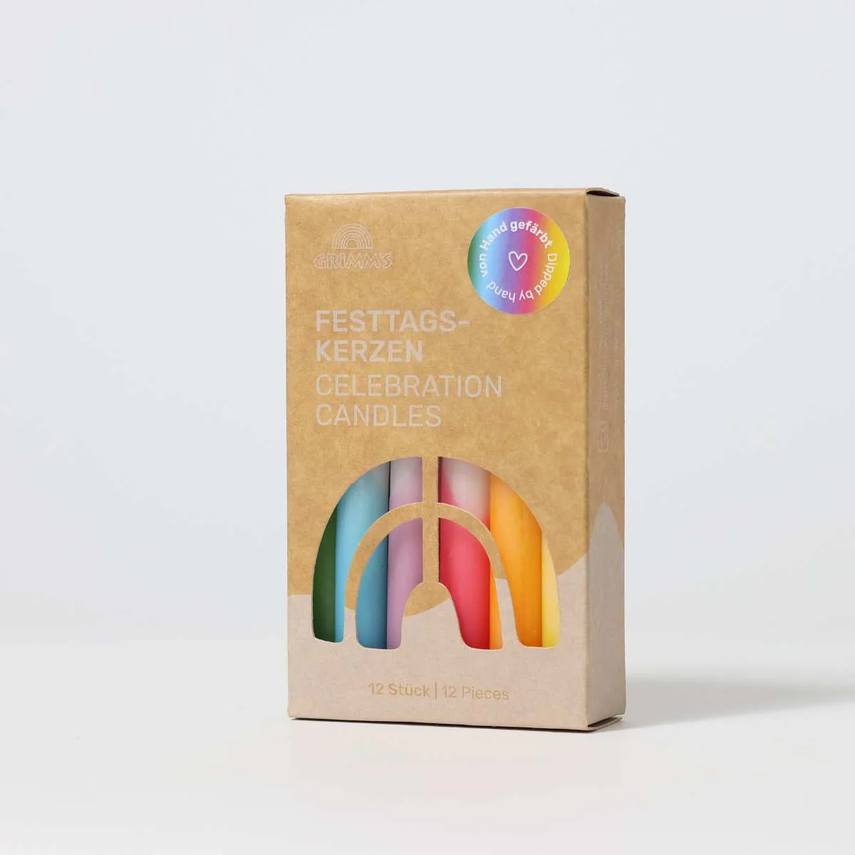 Festtags-Kerzen Dip-Dye Regenbogen VE 12 Stk.