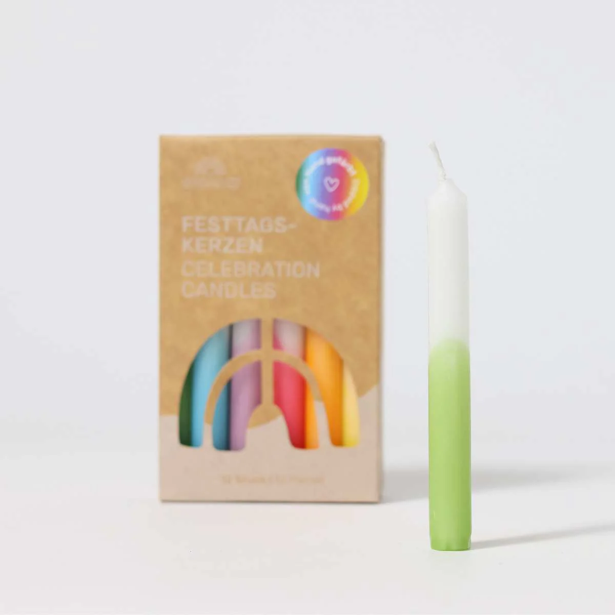 Festtags-Kerzen Dip-Dye Regenbogen VE 12 Stk. - Image 2