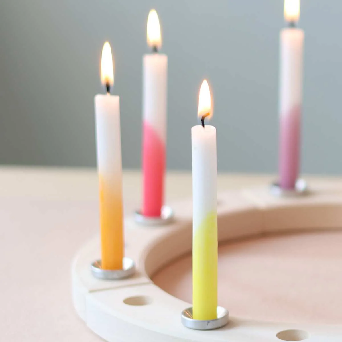 Festtags-Kerzen Dip-Dye Regenbogen VE 12 Stk. - Image 6