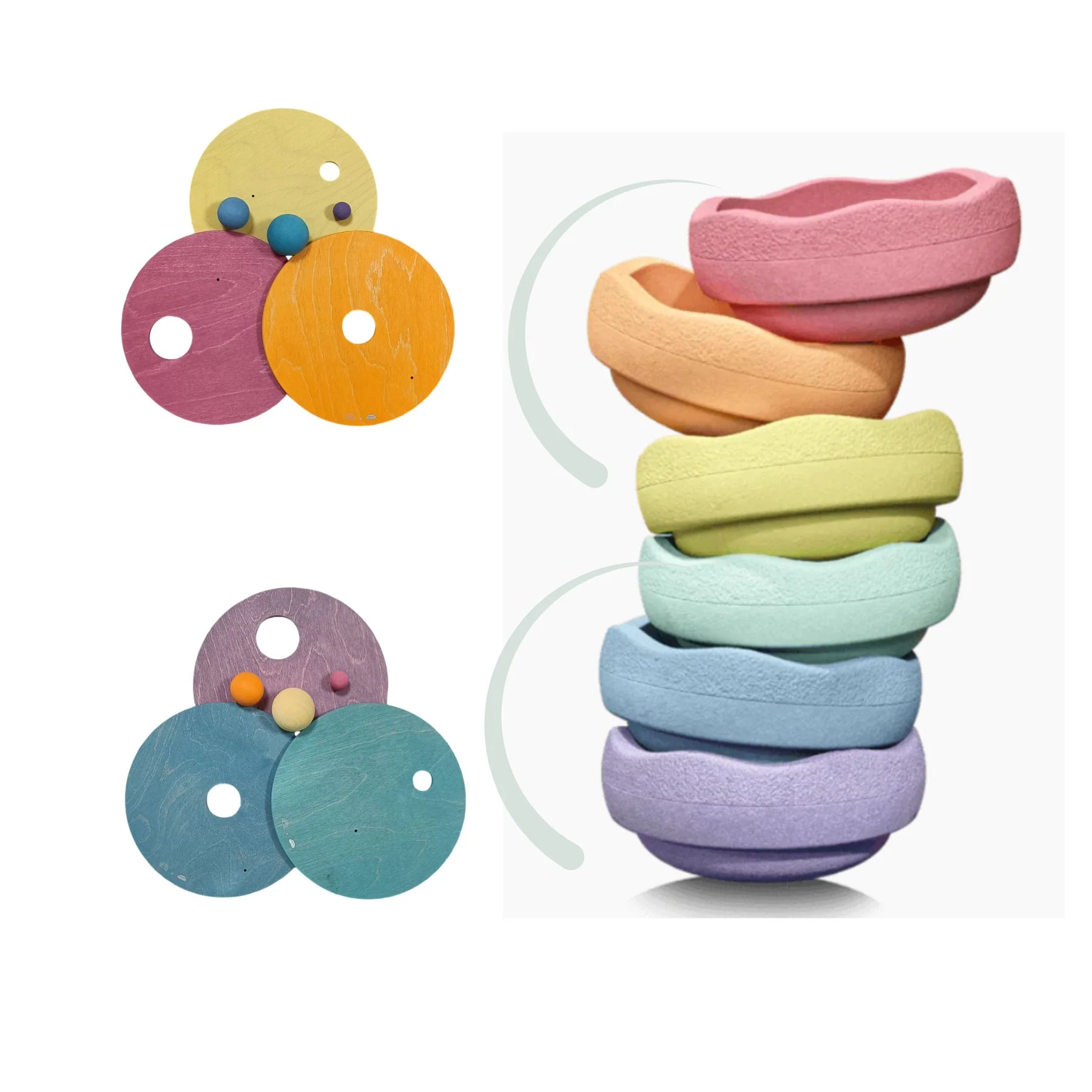 GRIMM’S x Stapelstein® Kullerscheiben Cool Pastell - Image 3
